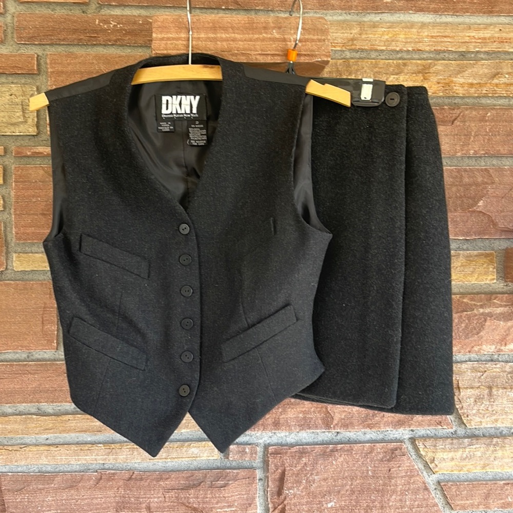 DKNY wool vest and mini